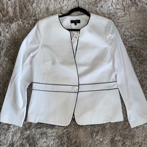 Talbots White Blazer with Black details